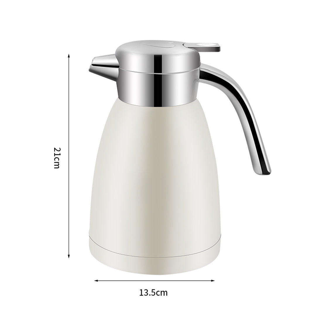 SOGA 2X 1.2L Stainless Steel Kettle Insulated Vacuum Flask Water Coffee Jug Thermal White - Cafe Supply