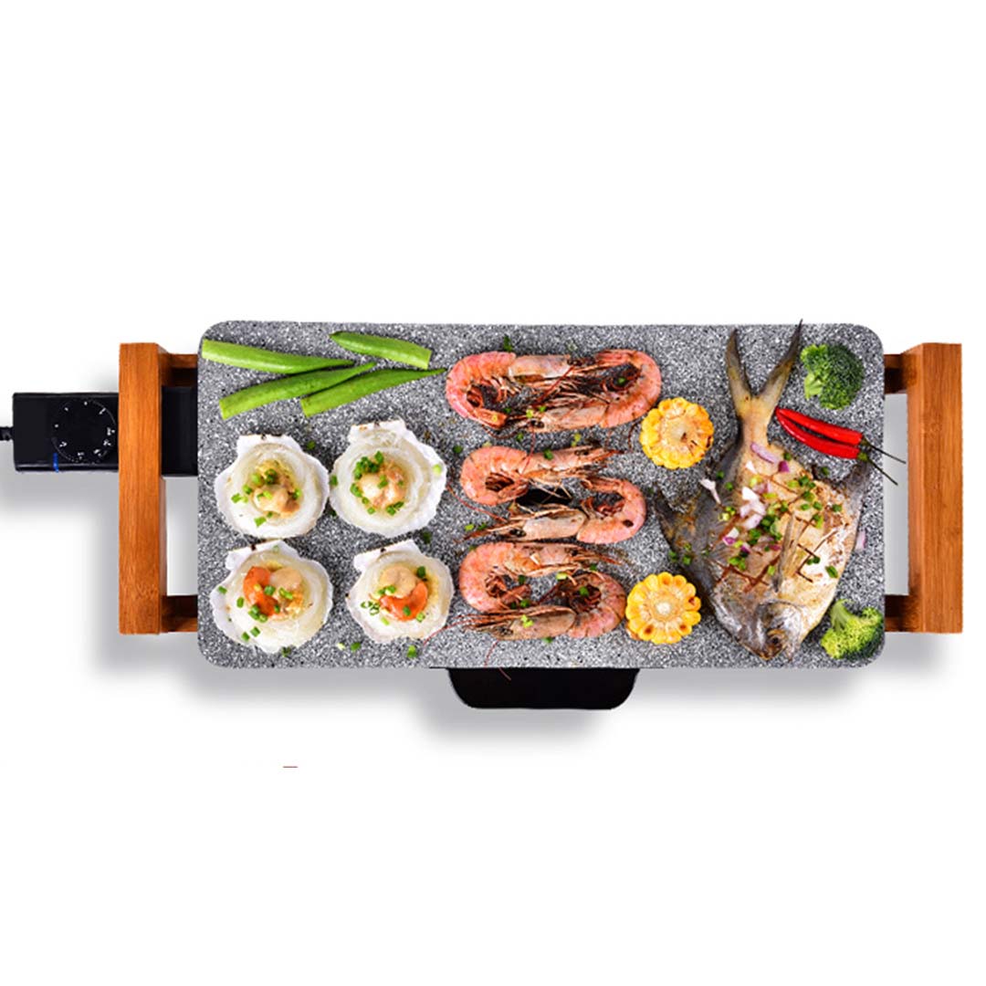 SOGA 2X Electric Ceramic BBQ Grill Non-stick Surface Hot Plate for Indoor & Outdoor Stone - Cafe Supply