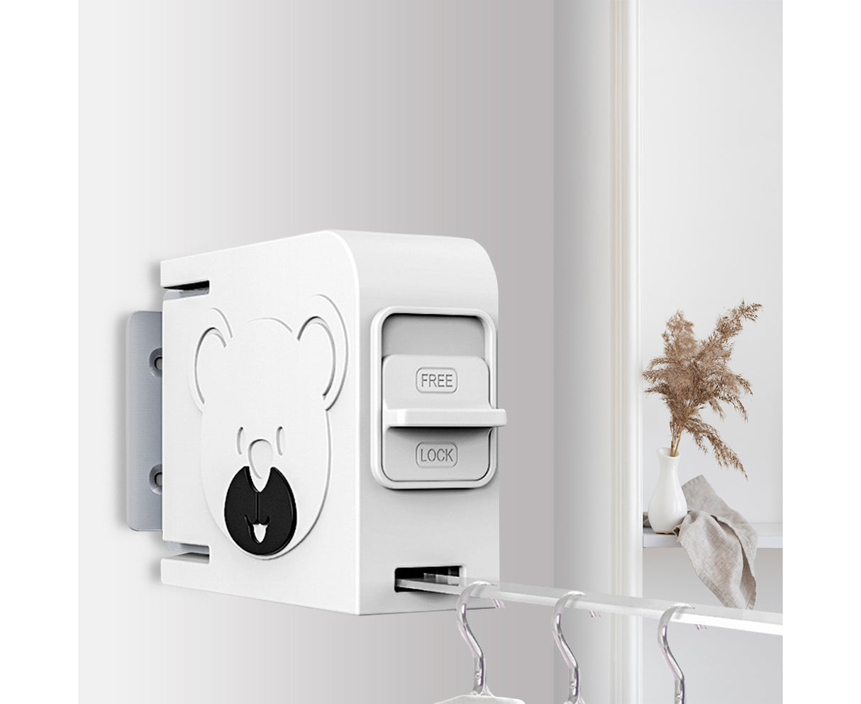 SOGA 160mm Wall-Mounted Clothes Line Dry Rack Retractable Space-Saving Foldable Hanger White - Cafe Supply