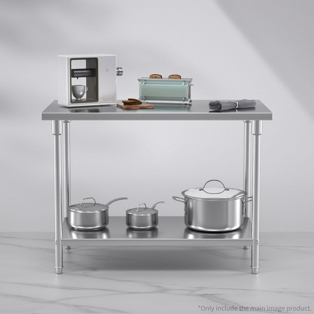 SOGA 120*70*85cm Commercial Catering Kitchen Stainless Steel Prep Work Bench - Cafe Supply