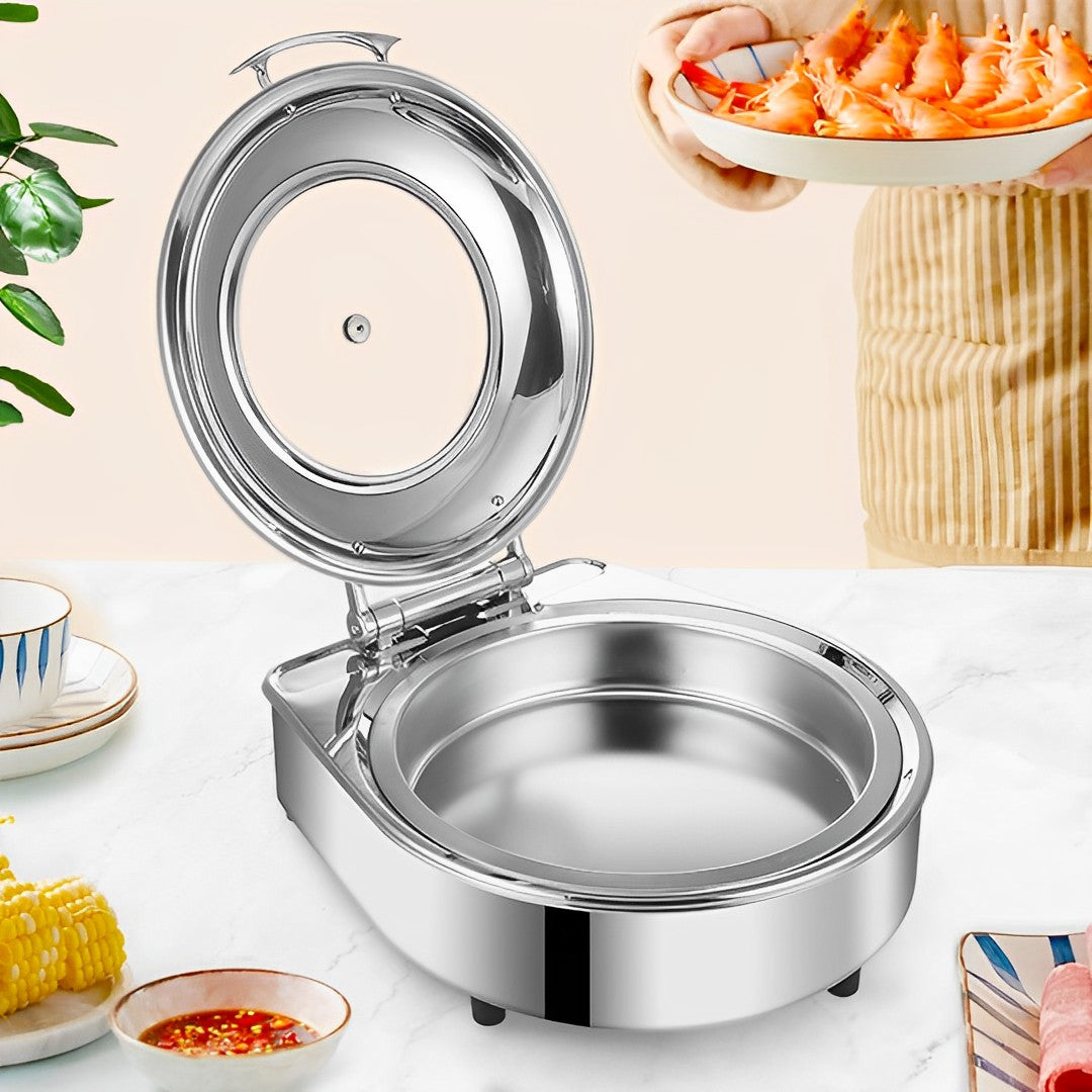 SOGA Stainless Steel Round Chafing Dish Tray Buffet Cater Food Warmer Chafer with Top Lid - Cafe Supply