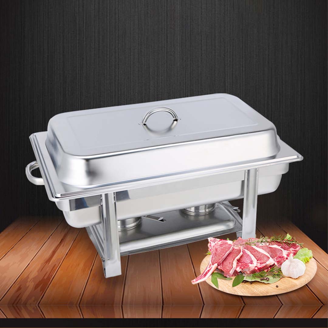 SOGA 2X Double Tray Stainless Steel Chafing Catering Dish Food Warmer - Cafe Supply