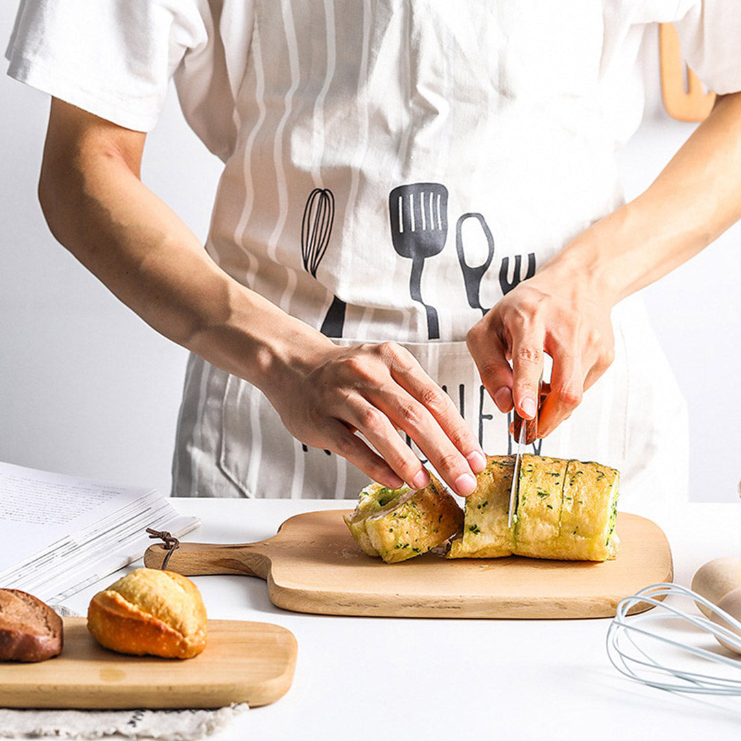 SOGA 33cm Brown Rectangle Wooden Serving Tray Chopping Board Paddle with Handle Home Decor - Cafe Supply