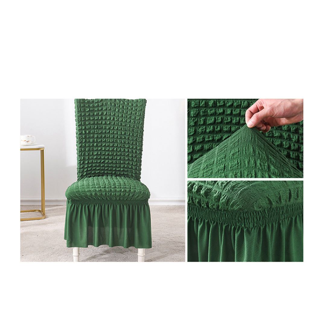 SOGA Dark Green Chair Cover Seat Protector with Ruffle Skirt Stretch Slipcover Wedding Party Home Decor - Cafe Supply