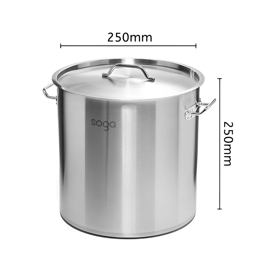 SOGA Dual Burners Cooktop Stove, 21L Stainless Steel Stockpot 30cm and 30cm Induction Casserole - Cafe Supply
