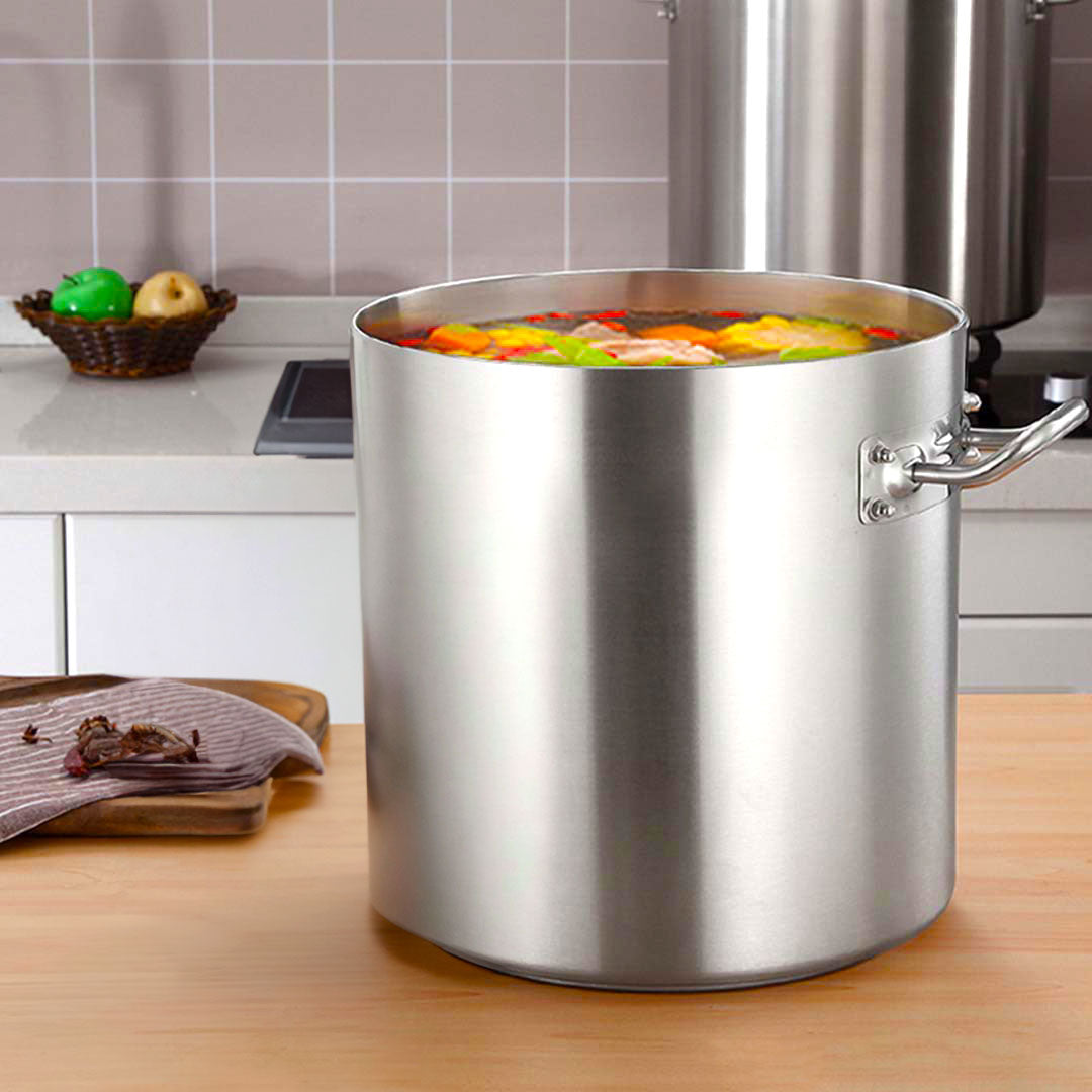 SOGA Stock Pot 21L Top Grade Thick Stainless Steel Stockpot 18/10 Without Lid - Cafe Supply
