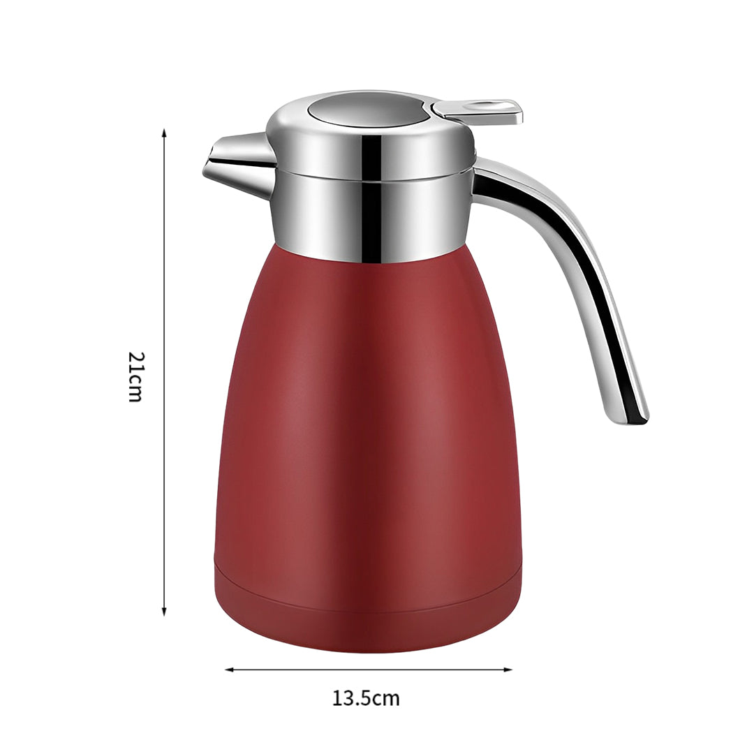 SOGA 2X 1.2LStainless Steel Kettle Insulated Vacuum Flask Water Coffee Jug Thermal Red - Cafe Supply