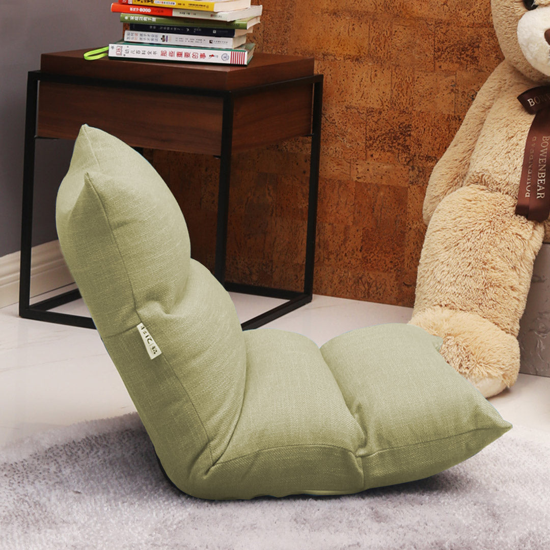 SOGA 2X Lounge Floor Recliner Adjustable Lazy Sofa Bed Folding Game Chair Yellow Green - Cafe Supply