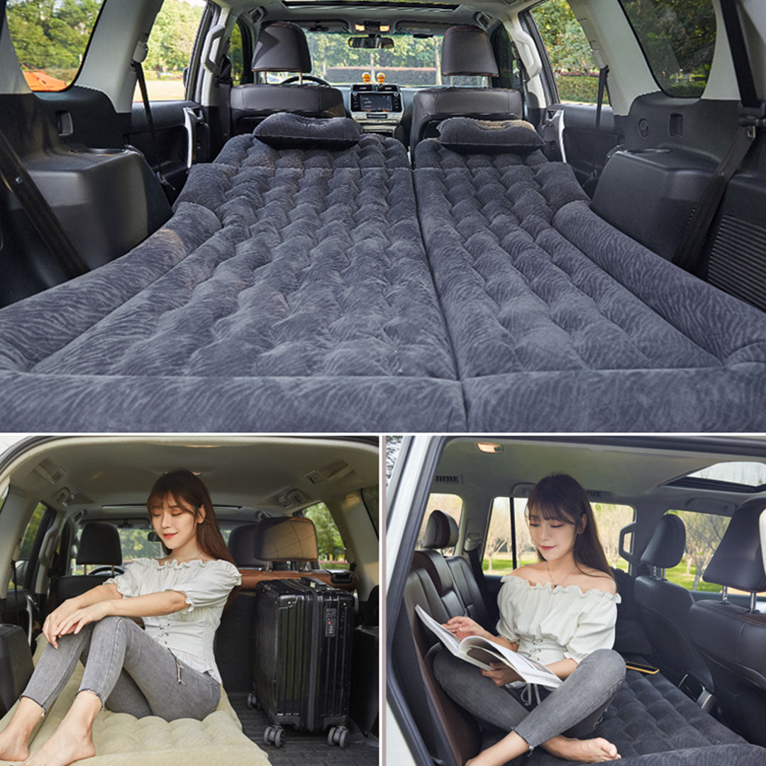 SOGA 2X Black Inflatable Car Boot Mattress Portable Camping Air Bed Travel Sleeping Essentials - Cafe Supply