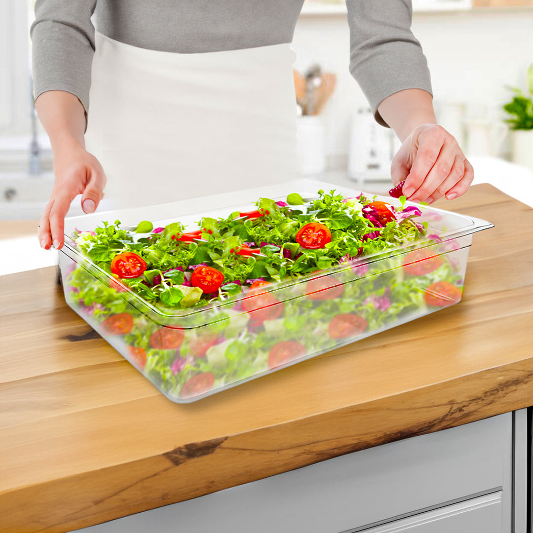 SOGA 150mm Clear Gastronorm GN Pan 1/1 Food Tray Storage Bundle of 4 - Cafe Supply