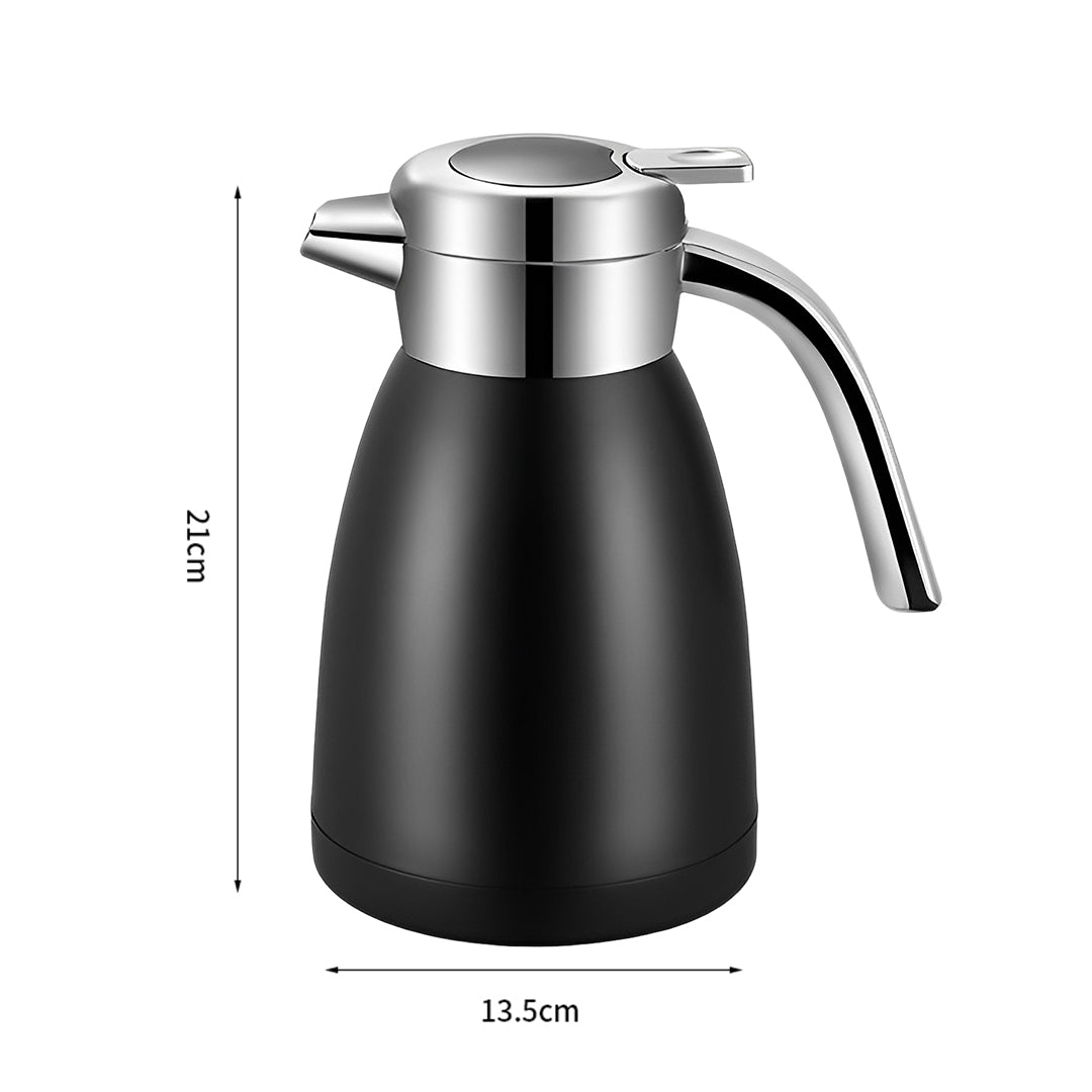 SOGA 2X 1.2L Stainless Steel Kettle Insulated Vacuum Flask Water Coffee Jug Thermal Black - Cafe Supply