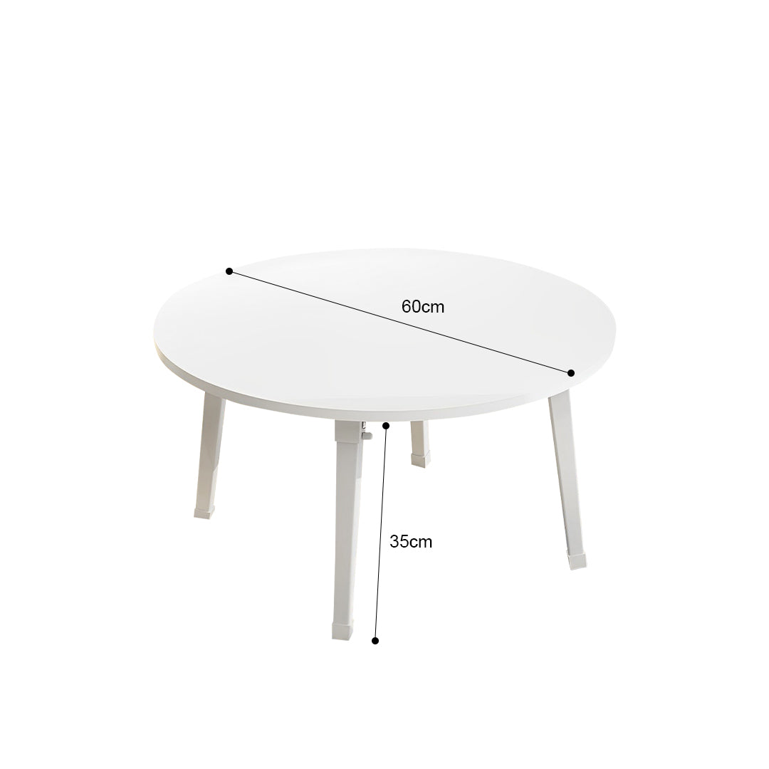 SOGA 2X White Portable Floor Table Small Round Space-Saving Mini Desk Home Decor - Cafe Supply