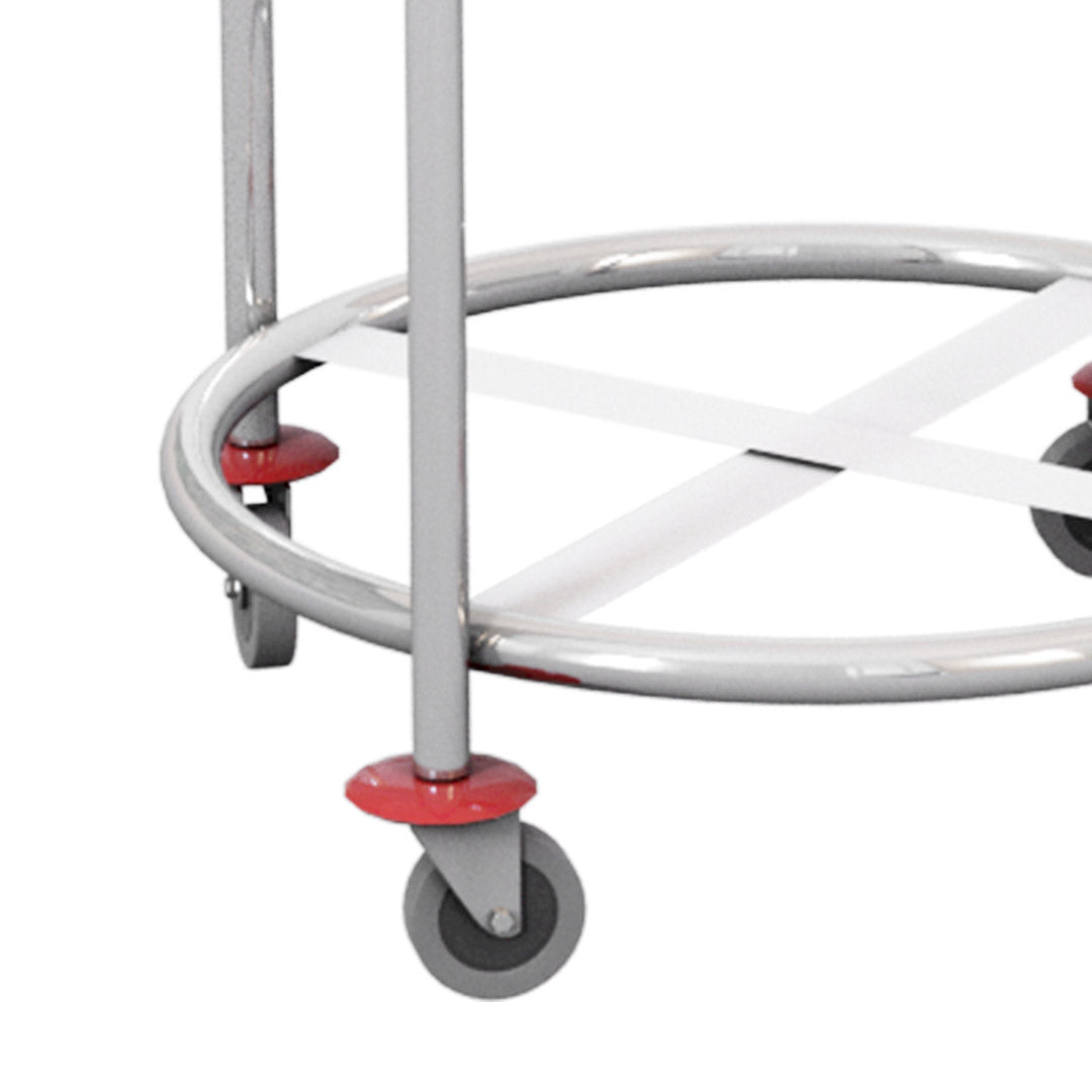 SOGA 2X Stainless Steel Commercial Round Soiled Linen Laundry Trolley Cart with Wheels White - Cafe Supply