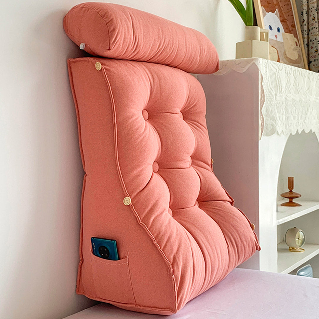 SOGA 4X 45cm Peach Triangular Wedge Lumbar Pillow Headboard Backrest Sofa Bed Cushion Home Decor - Cafe Supply