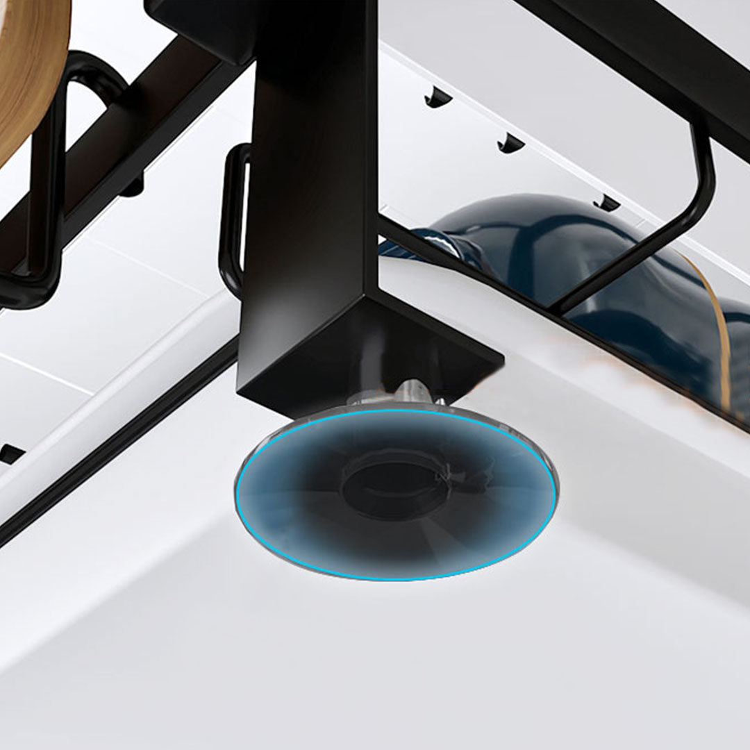 SOGA 2 Tier Steel Black Kitchen Countertop Drying Dish Rack Plate Cutlery Cutting Board Holder Dish Drainer Kitchen Organiser - Cafe Supply