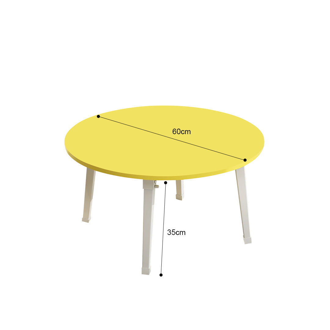 SOGA Yellow Portable Floor Table Small Round Space-Saving Mini Desk Home Decor - Cafe Supply