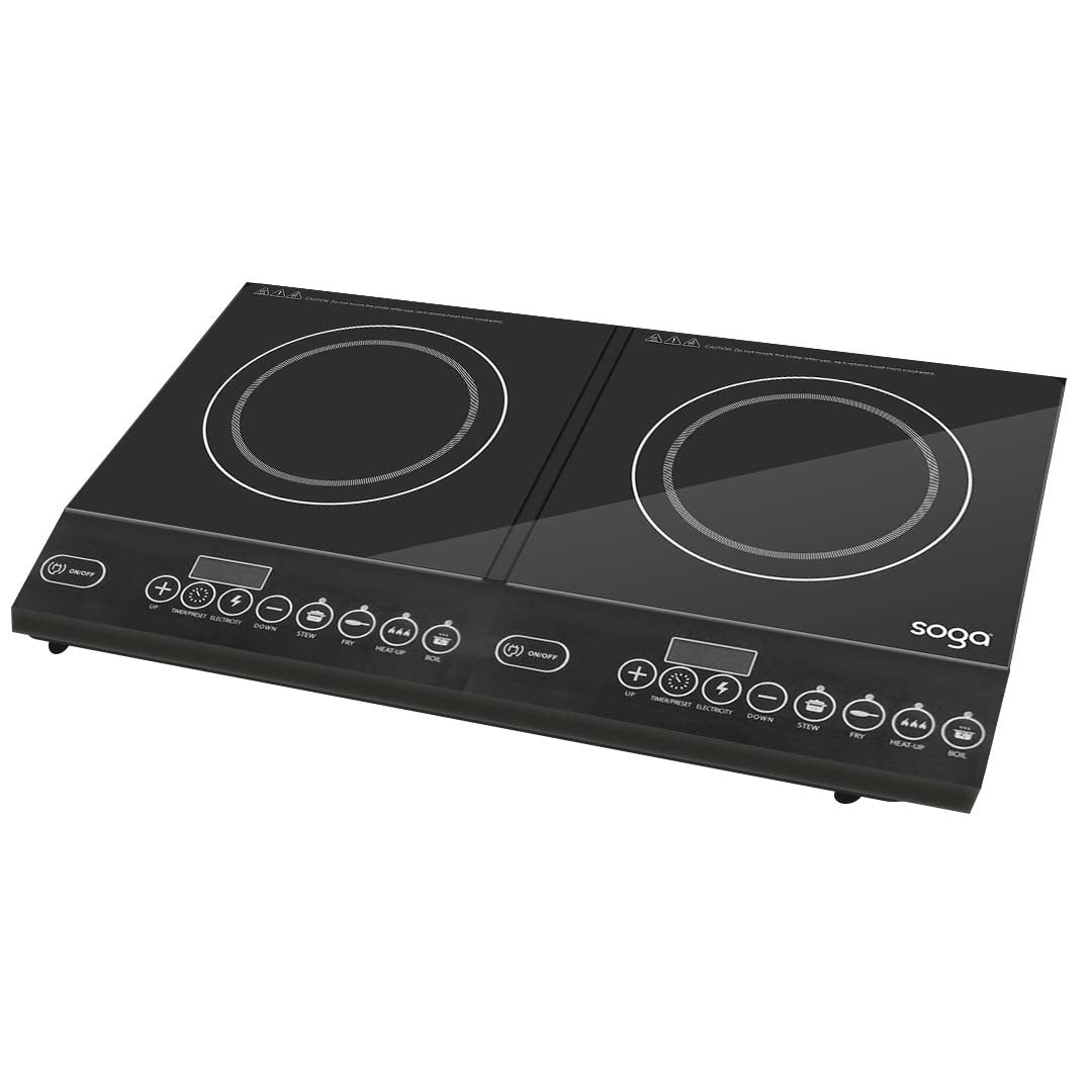 SOGA Cooktop Portable Induction LED Electric Double Duo Hot Plate Burners Cooktop Stove - Cafe Supply