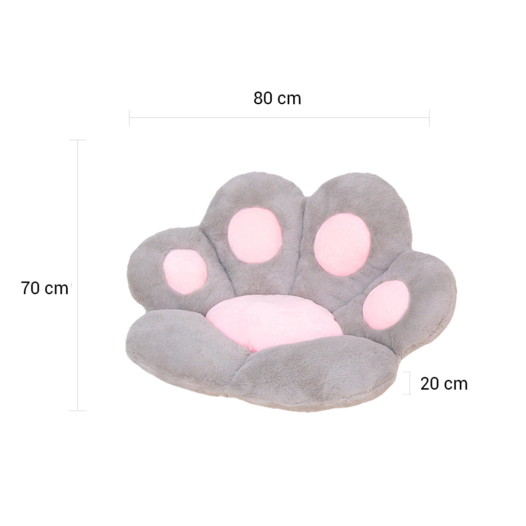 SOGA 2X Grey Paw Shape Cushion Warm Lazy Sofa Decorative Pillow Backseat Plush Mat Home Decor - Cafe Supply