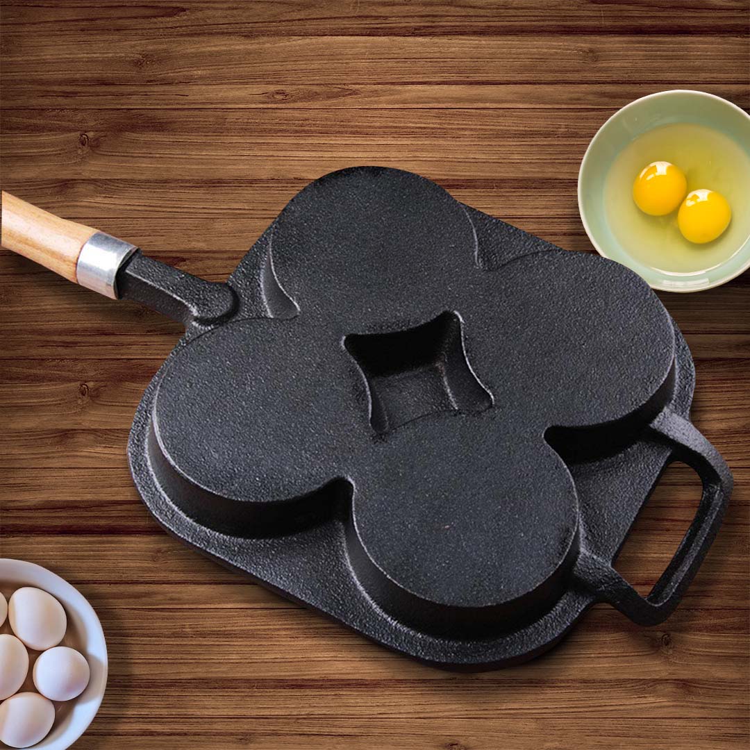 SOGA 2X 4 Mold Cast Iron Breakfast Fried Egg Pancake Omelette Fry Pan - Cafe Supply