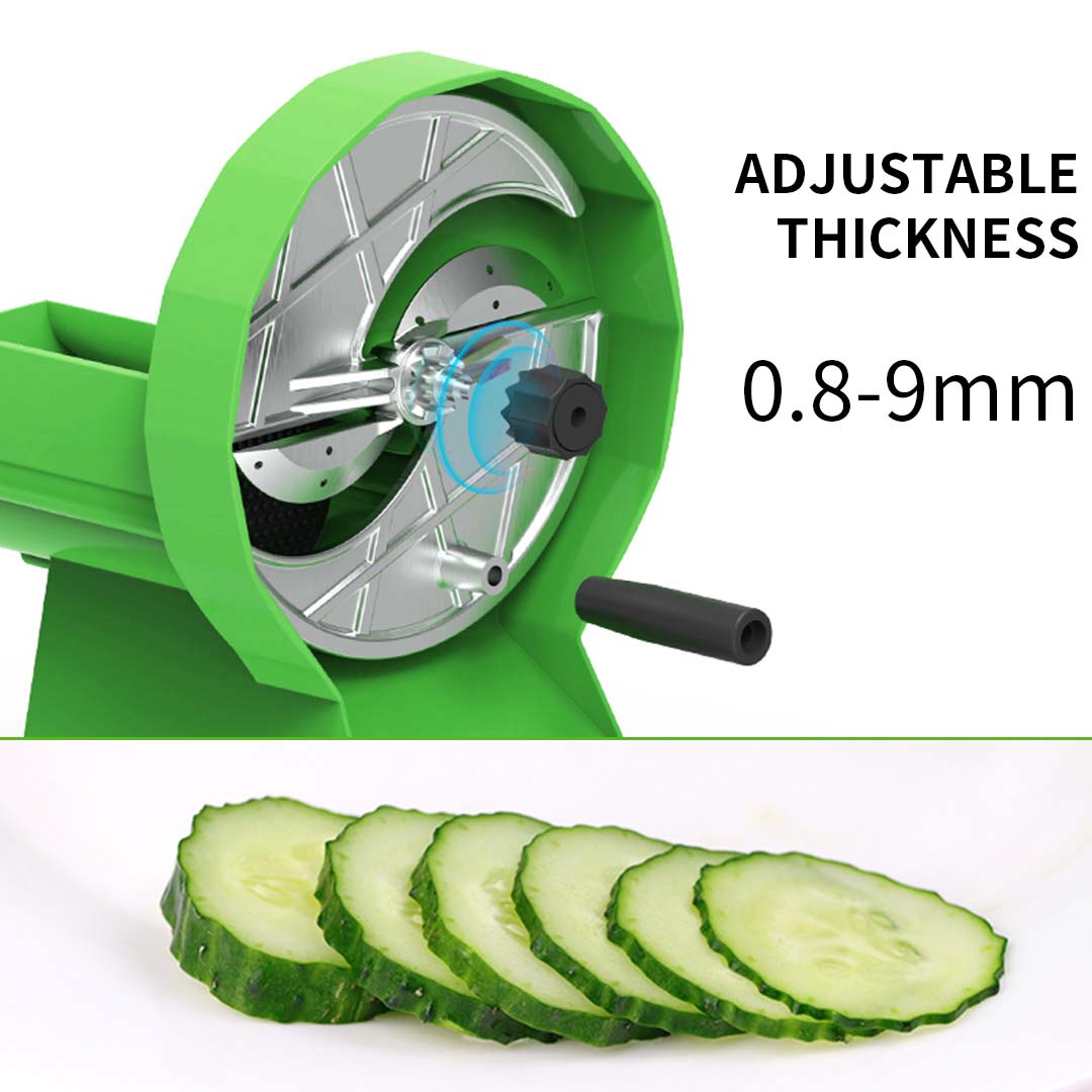 SOGA 2X Commercial Manual Vegetable Fruit Slicer Kitchen Cutter Machine Green - Cafe Supply