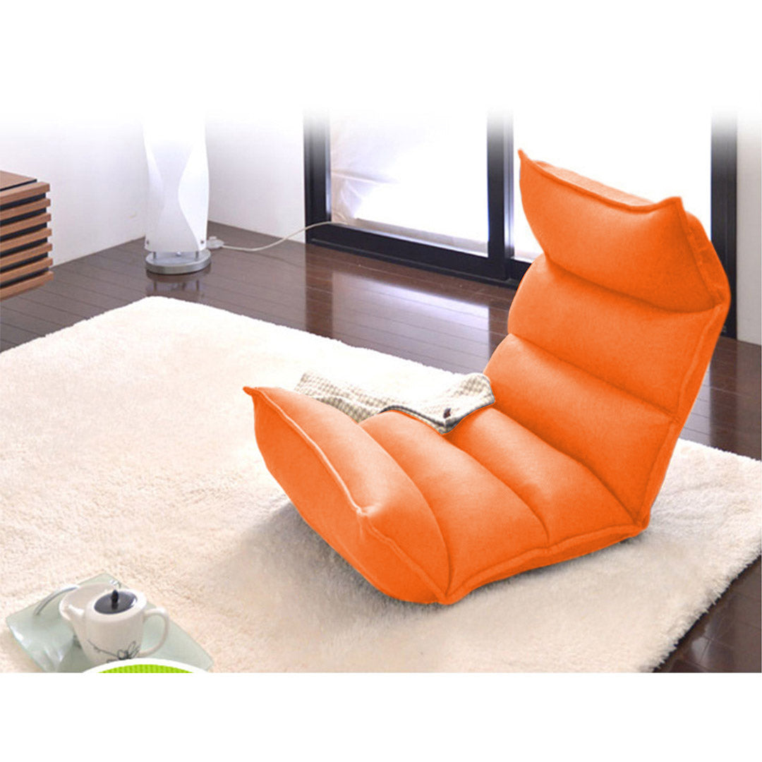 SOGA 2X Foldable Tatami Floor Sofa Bed Meditation Lounge Chair Recliner Lazy Couch Orange - Cafe Supply