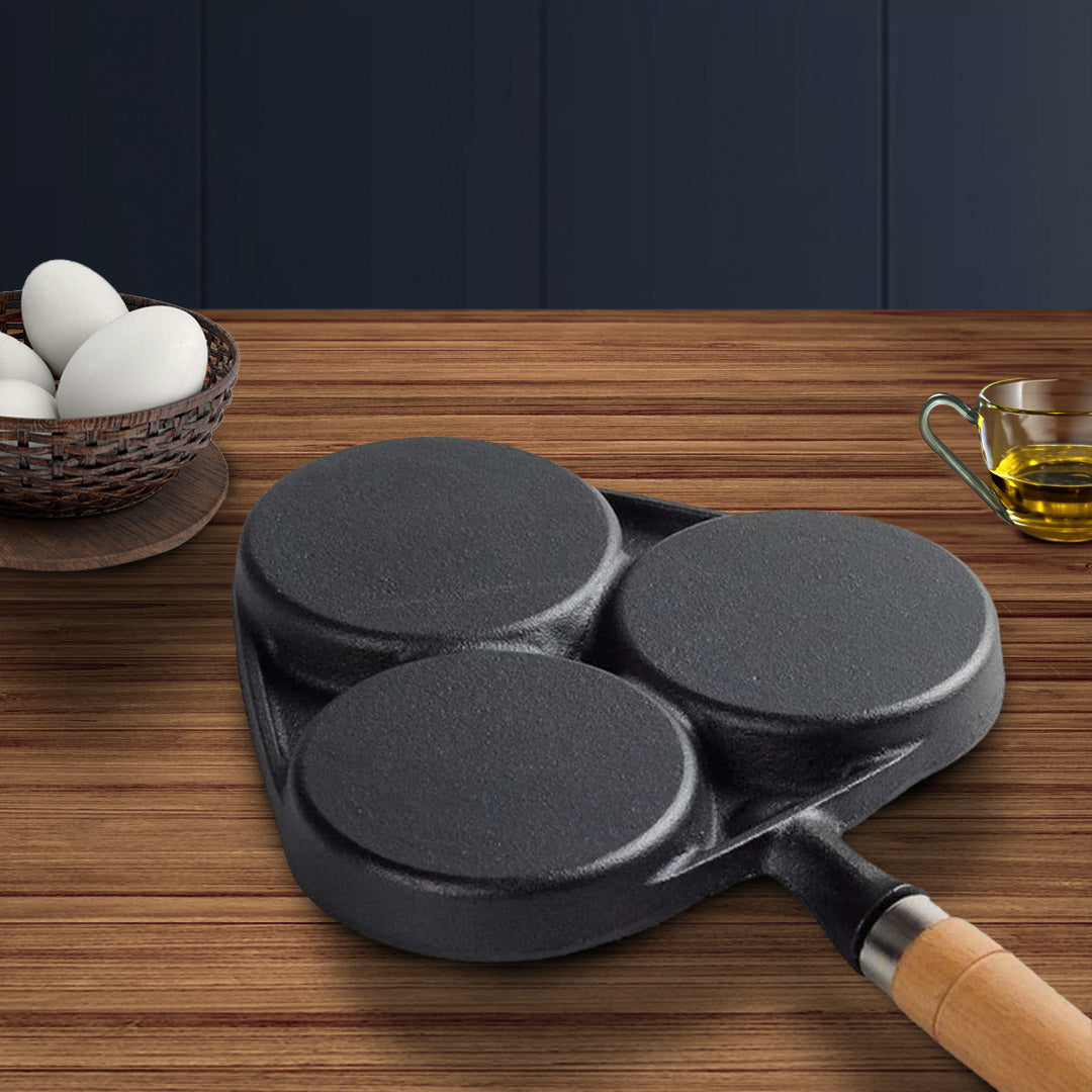 SOGA 2X 3 Mold Cast Iron Breakfast Fried Egg Pancake Omelette Fry Pan - Cafe Supply