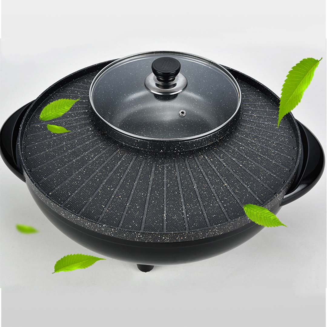 SOGA 2 in 1 Electric Stone Coated Teppanyaki Grill Plate Steamboat Hotpot 3-5 Person - Cafe Supply