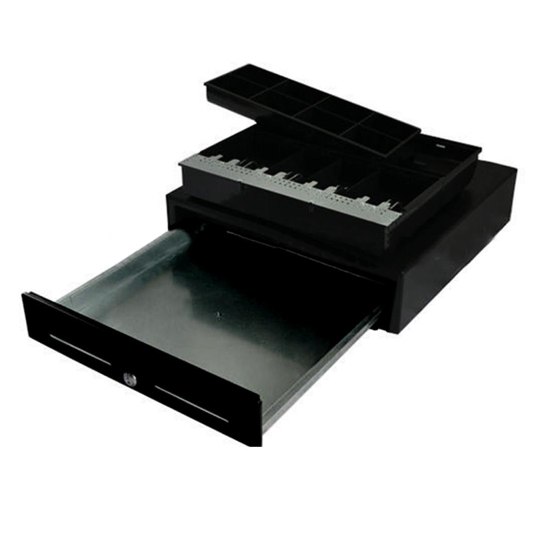 SOGA Black Heavy Duty Cash Drawer Electronic 4 Bills 8 Coins Cheque Slot Tray Pos 410 - Cafe Supply