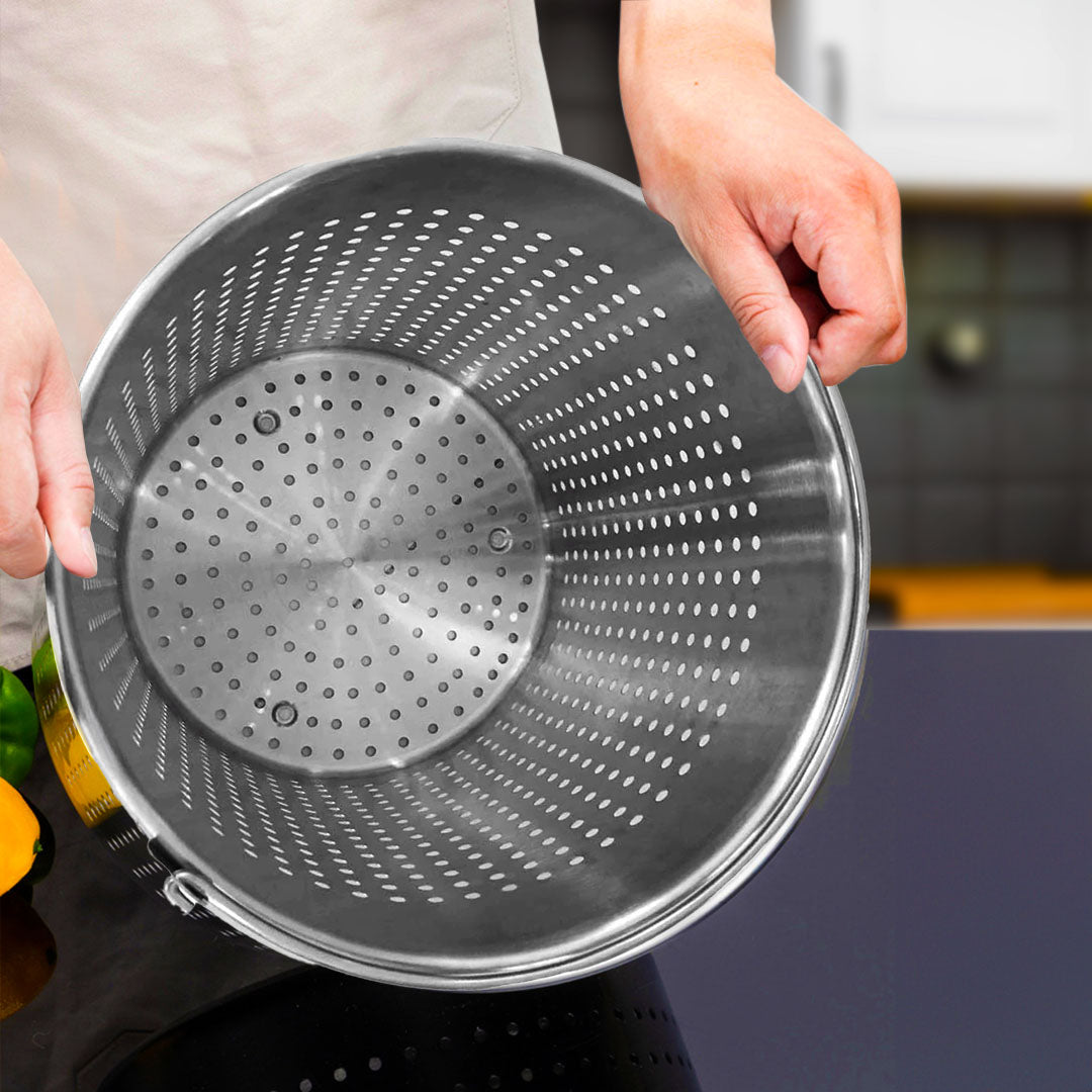SOGA 33L 18/10 Stainless Steel Stockpot with Perforated Stock pot Basket Pasta Strainer - Cafe Supply