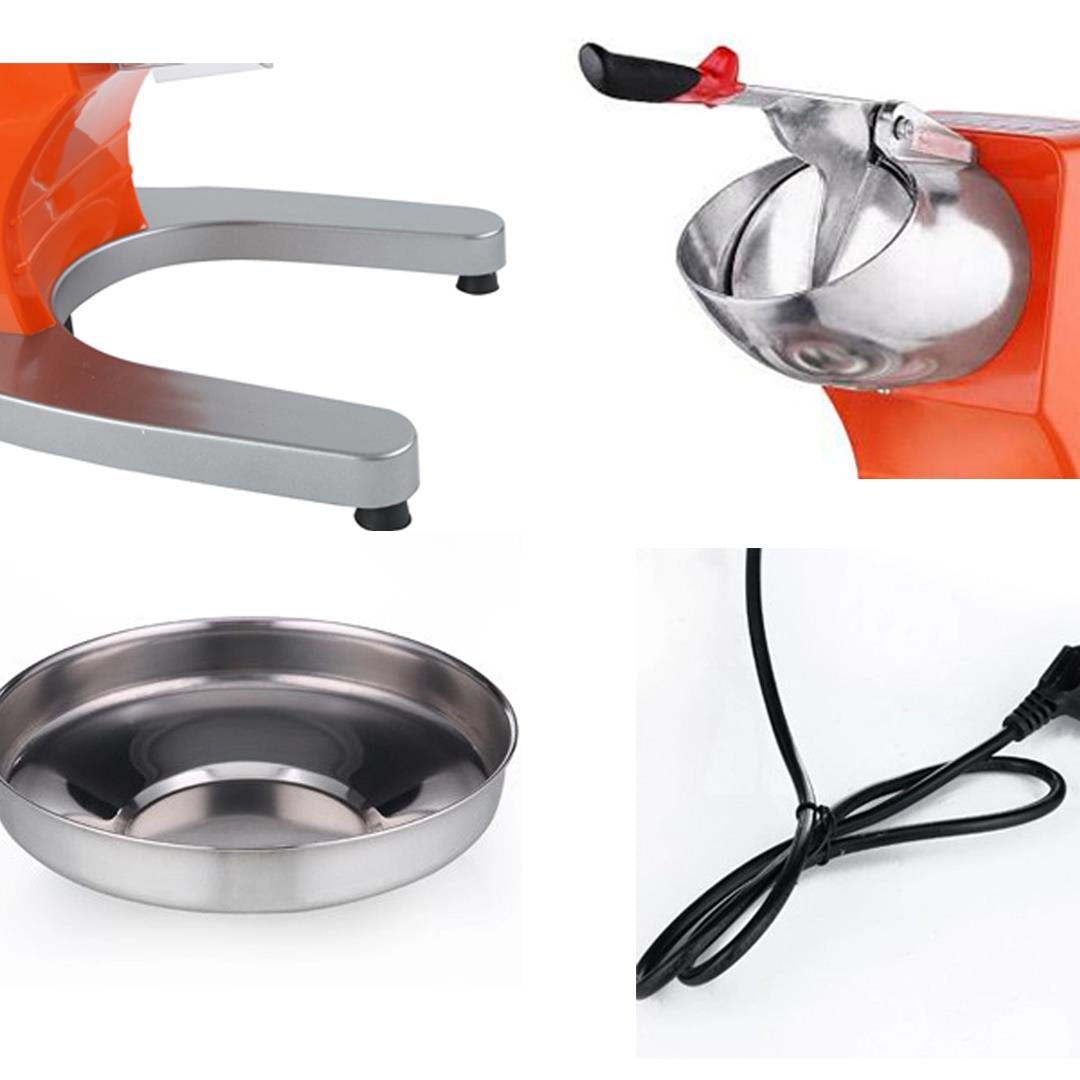 SOGA Ice Shaver Electric Stainless Steel Ice Crusher Slicer Machine Commercial Orange - Cafe Supply