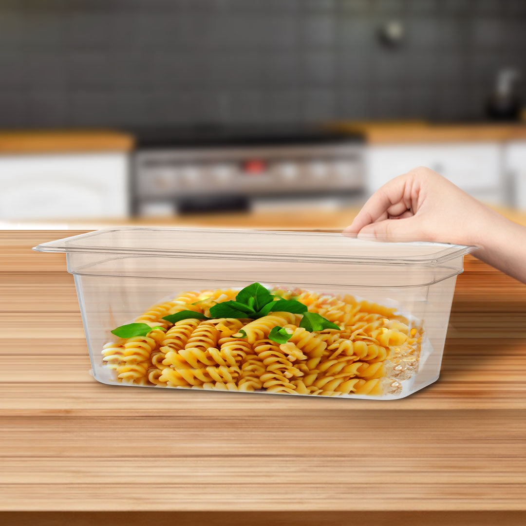 SOGA 100mm Clear Gastronorm GN Pan 1/3 Food Tray Storage Bundle of 6 - Cafe Supply