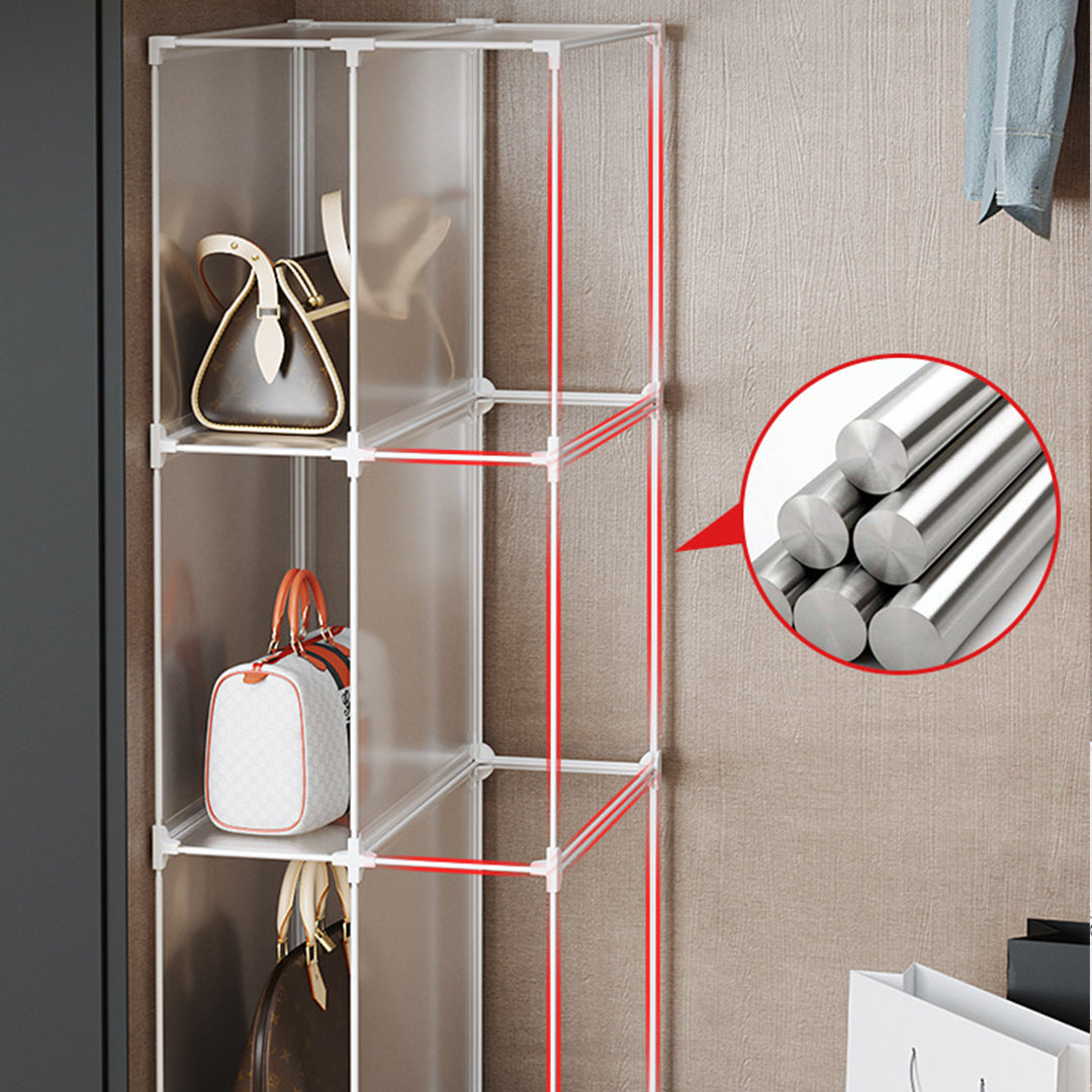 SOGA 2X 12-Cube Portable Bag Box Foldable Cubby DIY Organiser Tote Clutch Purse Space Saving Shelf Cabinet - Cafe Supply