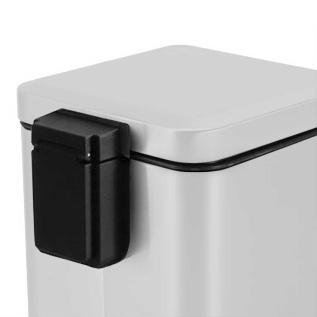 SOGA 2X 12L Foot Pedal Stainless Steel Rubbish Recycling Garbage Waste Trash Bin Square White - Cafe Supply