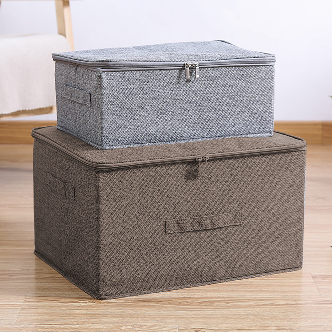 SOGA Coffee Large Portable Double Zipper Storage Box Moisture Proof Clothes Basket Foldable Home Organiser - Cafe Supply