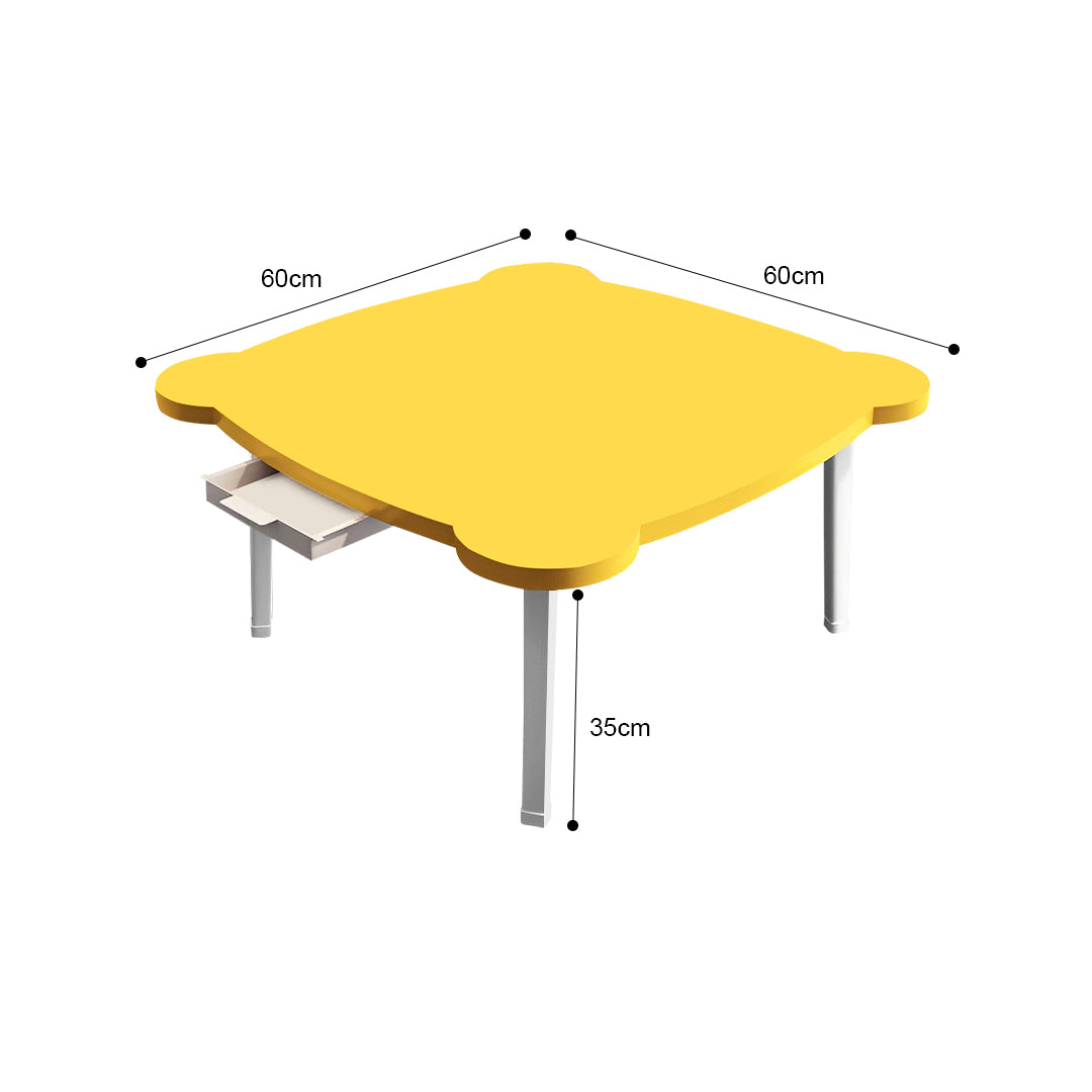 SOGA Yellow Minimalist Cat Ear Portable Floor Table Small Space-Saving Mini Desk Home Decor - Cafe Supply