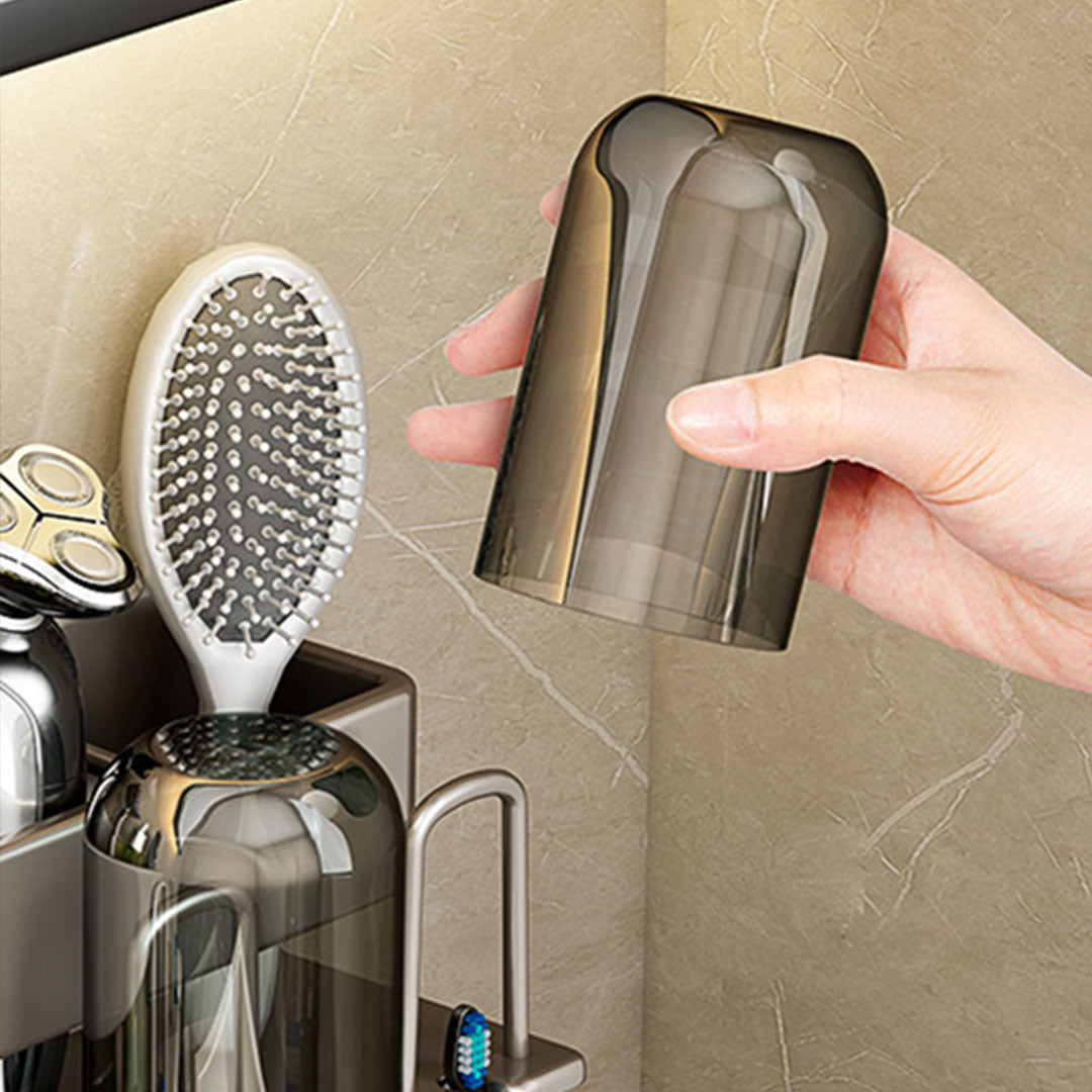 SOGA 2X 15cm Wall-Mounted Bathroom Storage Organiser Space Saving Adhesive Shelf Rack - Cafe Supply