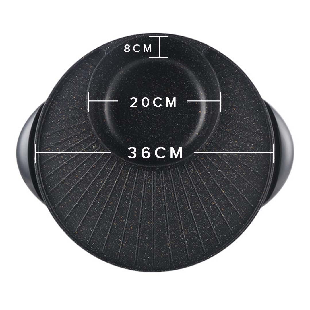 SOGA 2 in 1 Electric Stone Coated Teppanyaki Grill Plate Steamboat Hotpot 3-5 Person - Cafe Supply