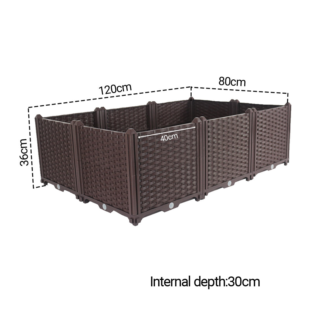 SOGA 120cm Raised Planter Box Vegetable Herb Flower Outdoor Plastic Plants Garden Bed Deepen - Cafe Supply