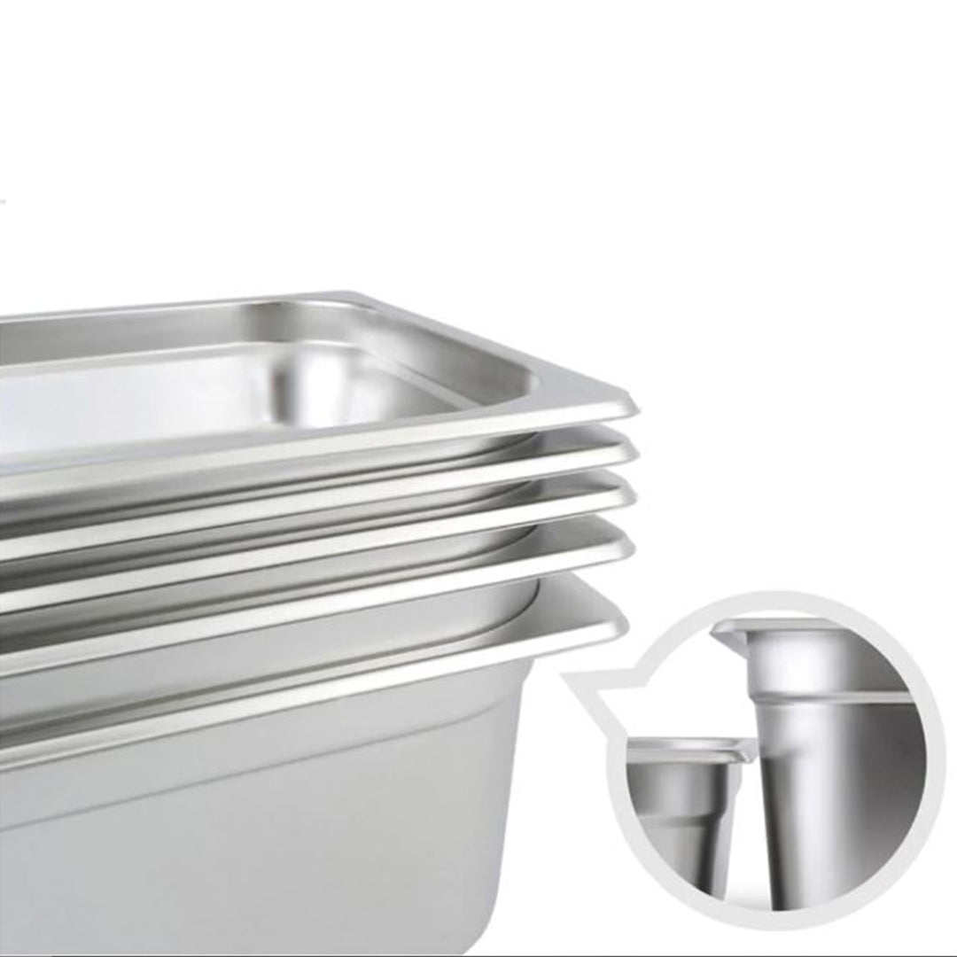 SOGA Gastronorm GN Pan Full Size 1/3 GN Pan 10cm Deep Stainless Steel Tray - Cafe Supply