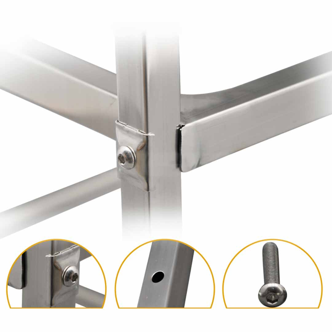 SOGA 3 Tier 85x45x90cm Stainless Steel Kitchen Dinning Food Cart Trolley Utility Size Medium - Cafe Supply