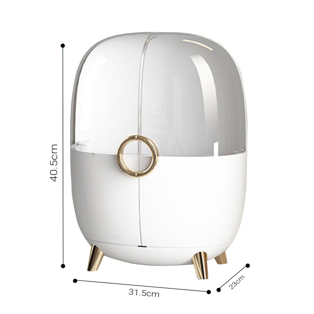 SOGA White Transparent Countertop Makeup Organiser Cosmetic Storage Waterproof Dustproof Bathroom Skincare Holder with Lid - Cafe Supply