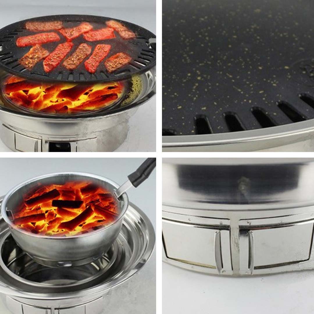 SOGA 2X BBQ Grill Stainless Steel Portable Smokeless Charcoal Grill Home Outdoor Camping - Cafe Supply