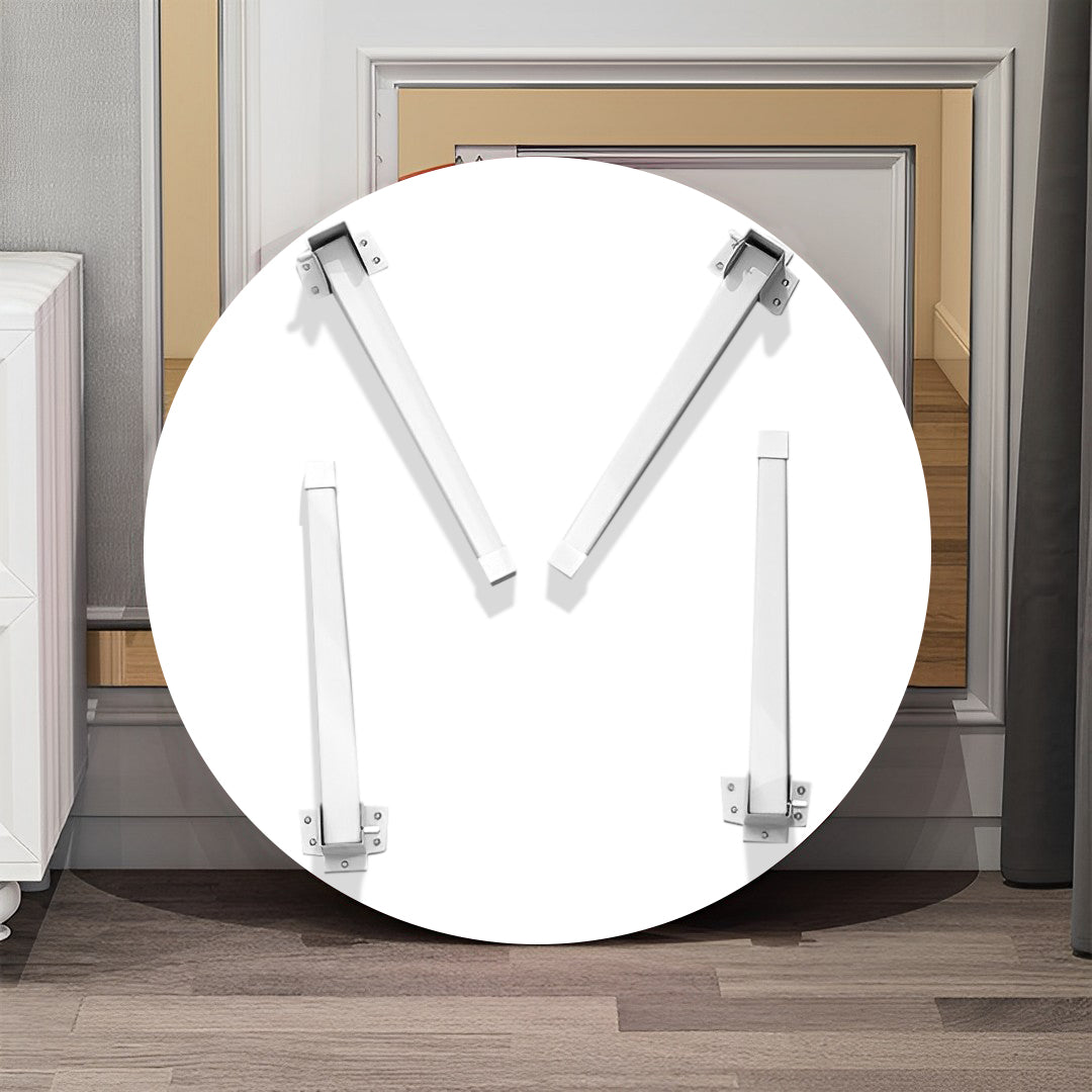 SOGA 2X White Portable Floor Table Small Round Space-Saving Mini Desk Home Decor - Cafe Supply