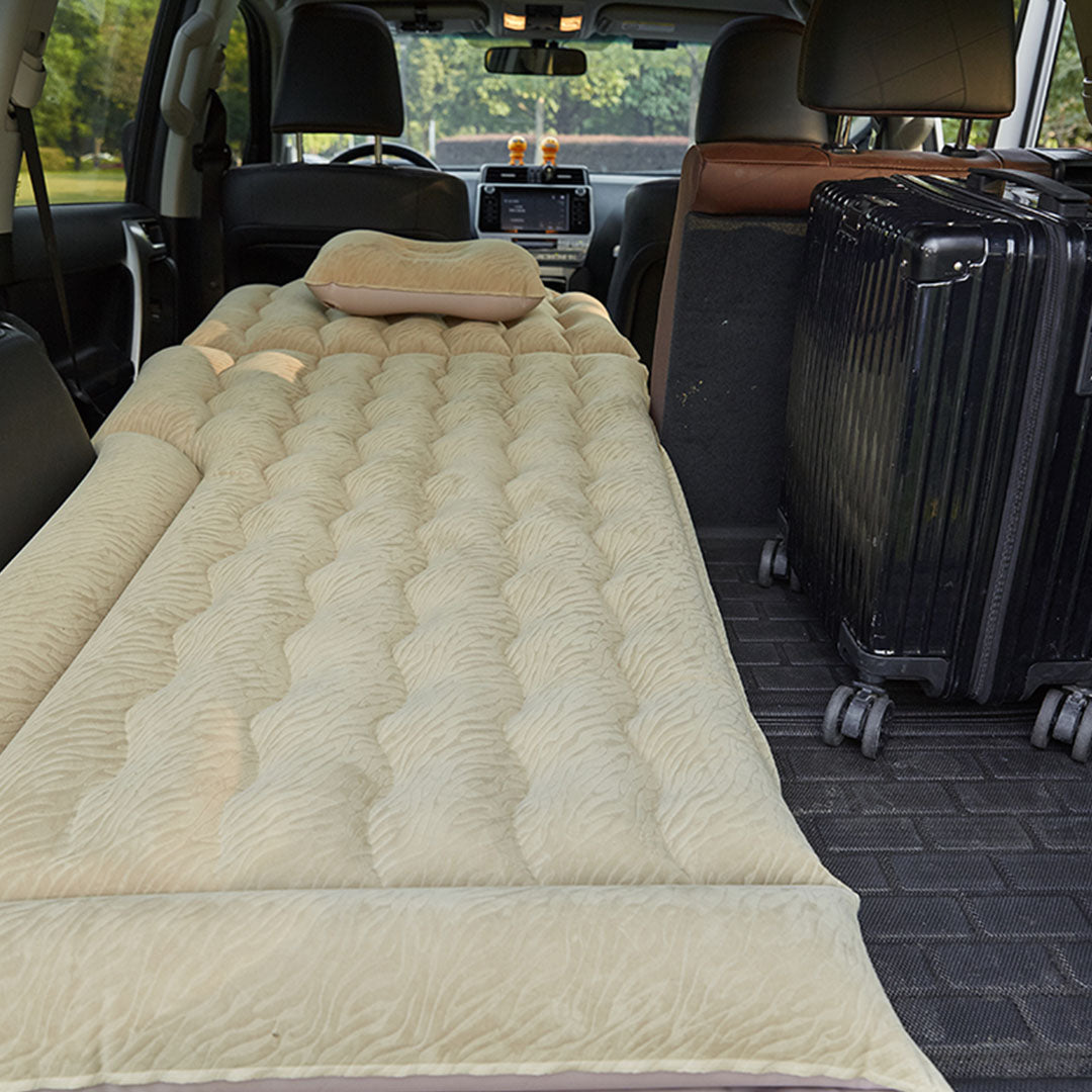 SOGA 2X Beige Inflatable Car Boot Mattress Portable Camping Air Bed Travel Sleeping Essentials - Cafe Supply