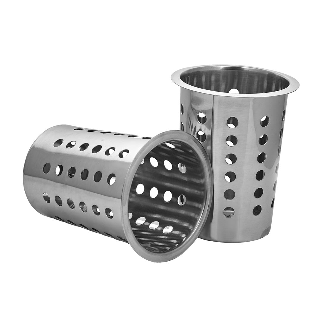 SOGA 2X 18/10 Stainless Steel Commercial Conical Utensils Cutlery Holder with 5 Holes - Cafe Supply