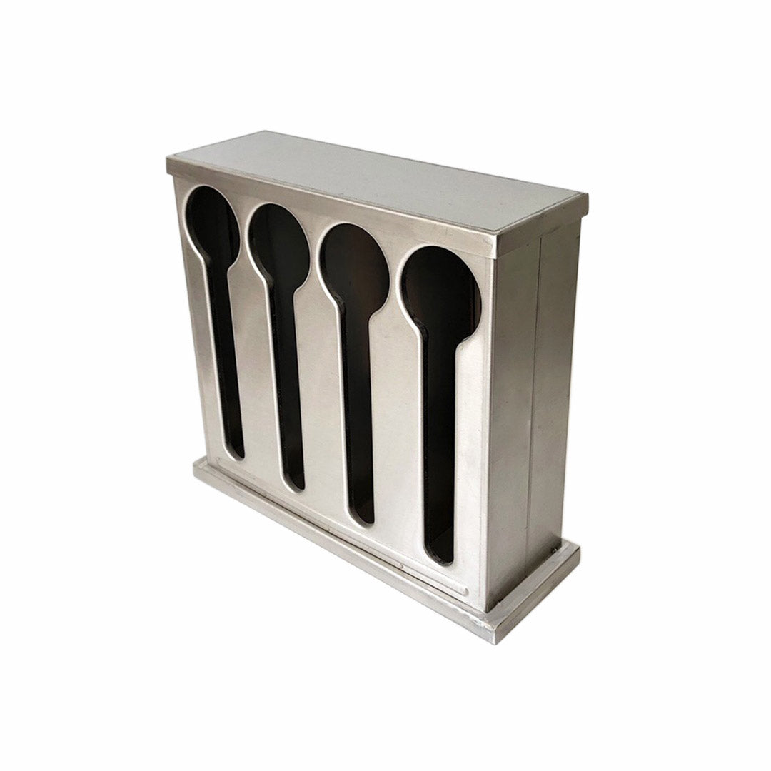 SOGA 2X Stainless Steel Buffet Restaurant Spoon Utensil Holder Storage Rack 4 Holes - Cafe Supply