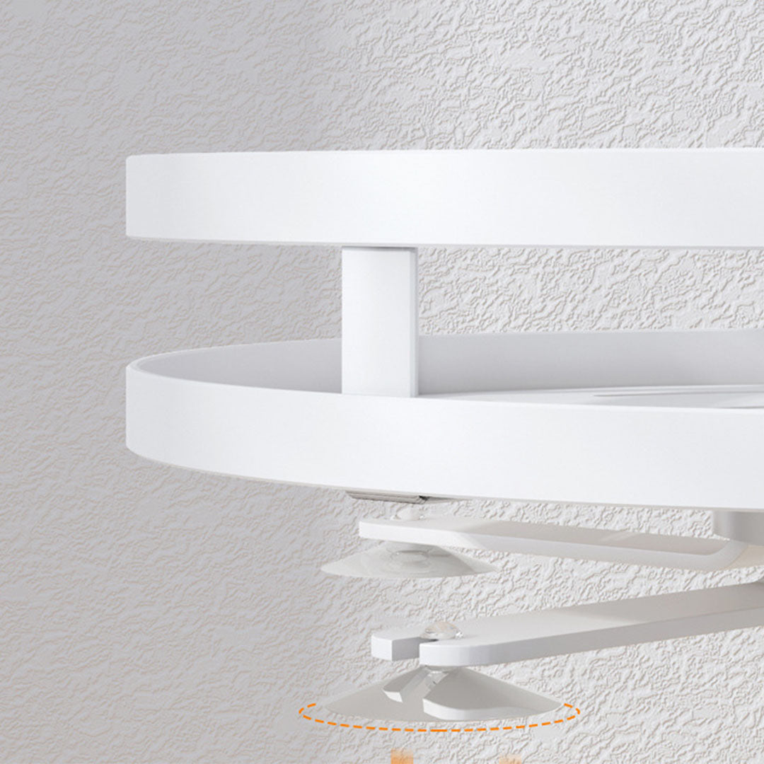 SOGA 3 Tier Steel White Round Rotating Multi-Function Kitchen Portable Storage Spice Seasoning Kitchen Countertop Organiser Shelf - Cafe Supply