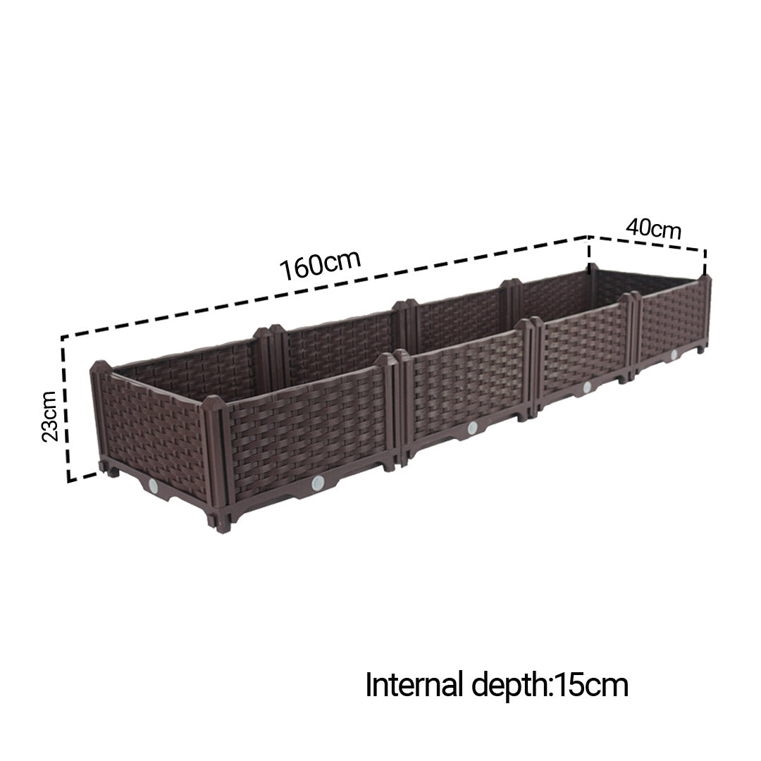 SOGA 2X 160cm Raised Planter Box Vegetable Herb Flower Outdoor Plastic Plants Garden Bed - Cafe Supply