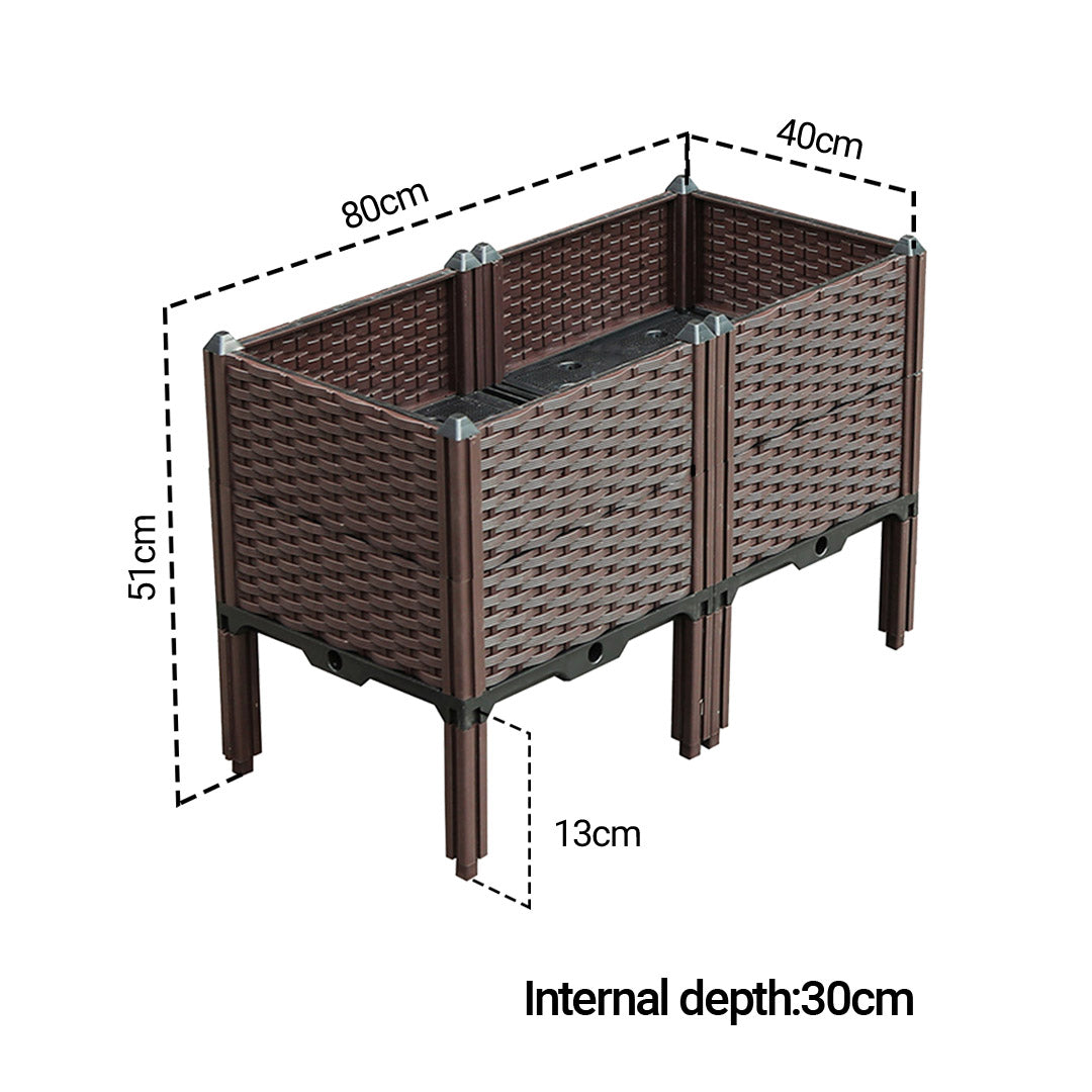 SOGA 80cm Raised Planter Box Vegetable Herb Flower Outdoor Plastic Plants Garden Bed with Legs Deepen - Cafe Supply
