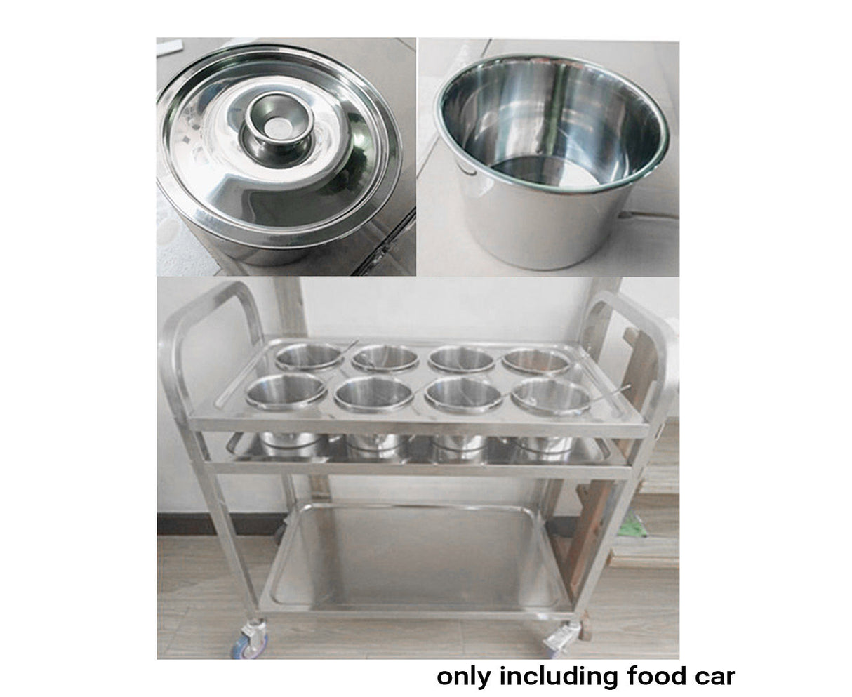 SOGA 2X 2 Tier Stainless Steel 8 Compartment Kitchen Seasoning Car Service Trolley Condiment Holder Cart Spice Bowl - Cafe Supply